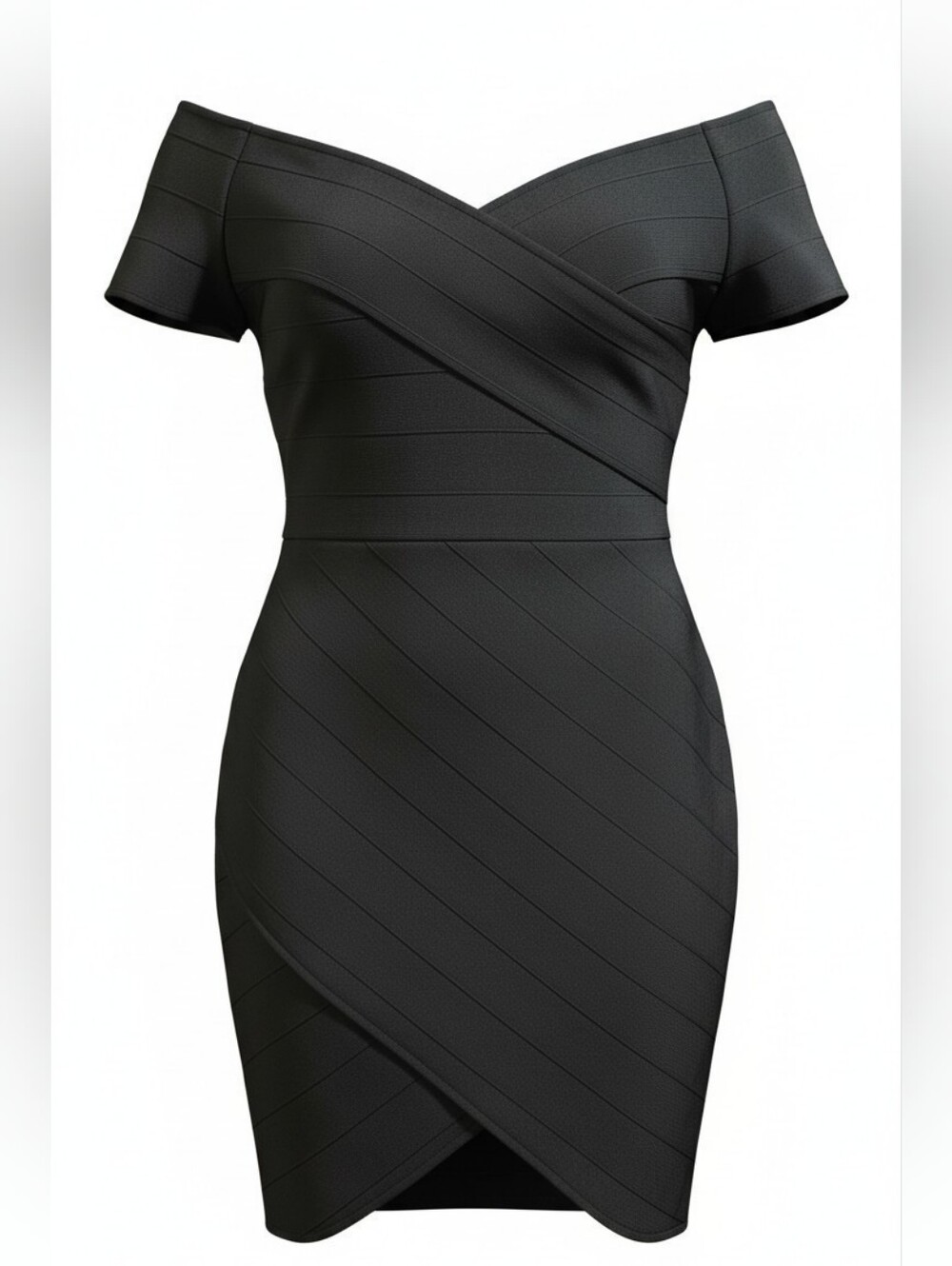 Hybrid & Company Black Off Shoulder Bodycon Dress